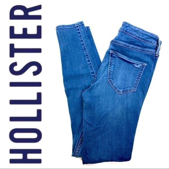 HOLLISTER DISTRESSED HIGH RISE JEAN LEGGING SIZE 7 or W28 L28 - Picture 3 of 5